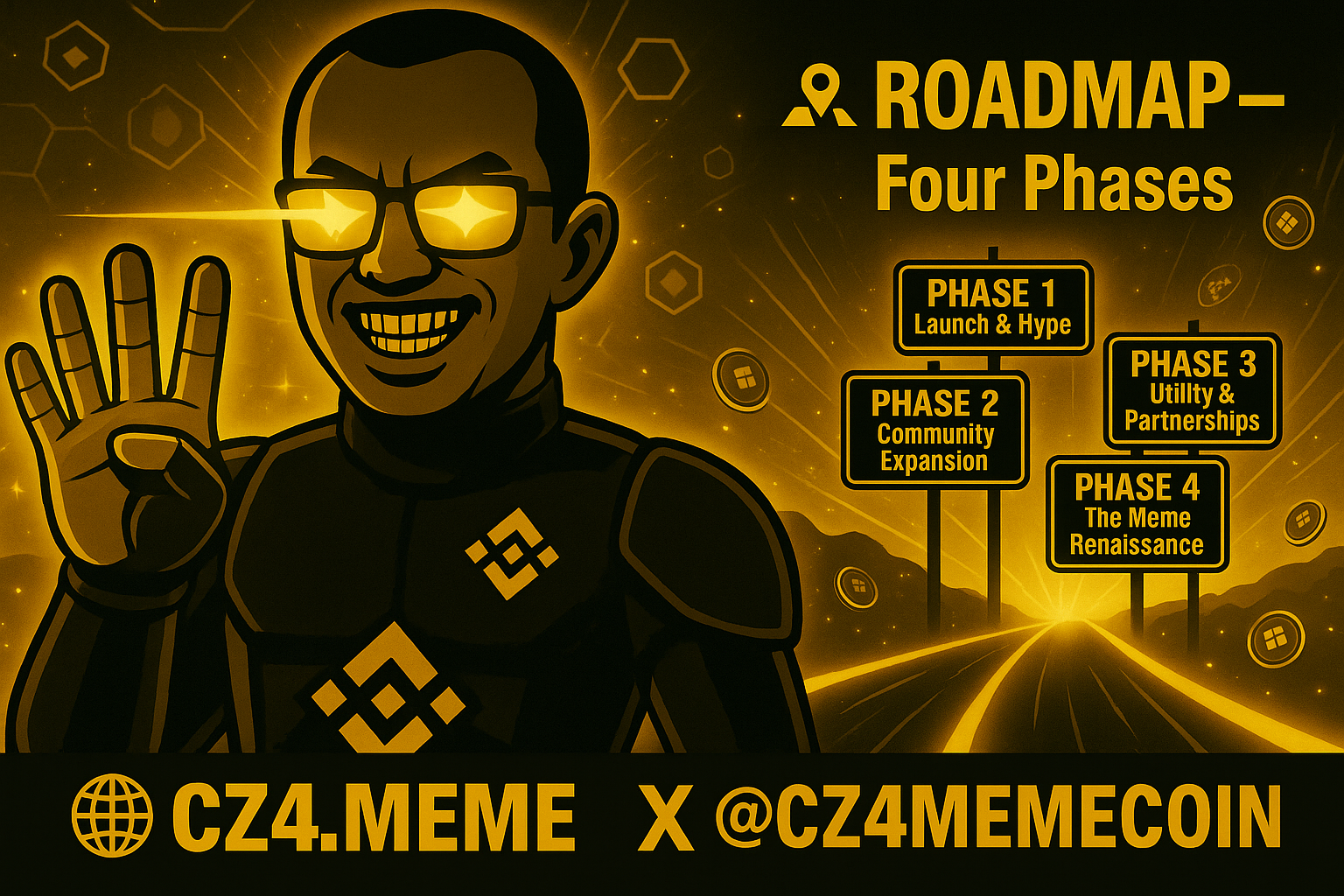 CZ4 roadmap timeline with four glowing phases
